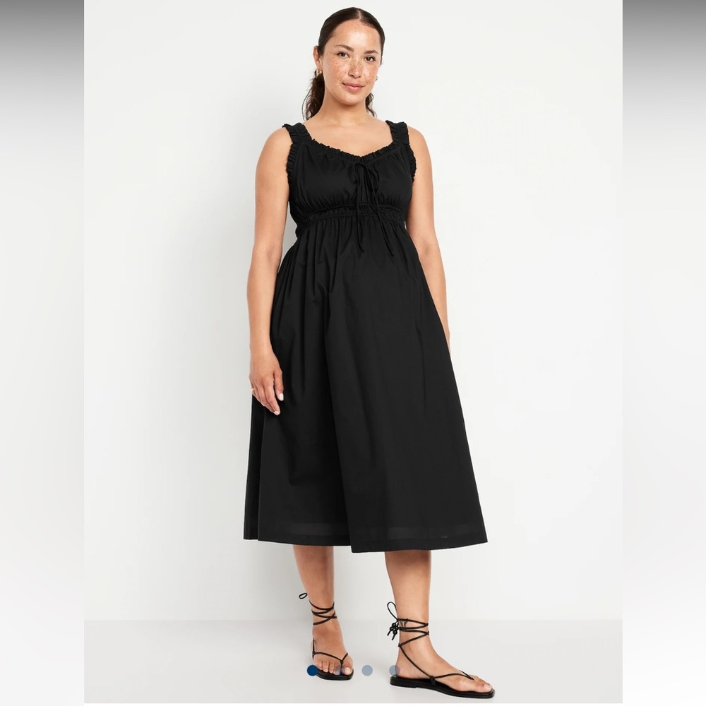Maternity Sleeveless Fit & Flare Black Dress